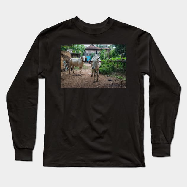Cambodian Village Long Sleeve T-Shirt by fotoWerner